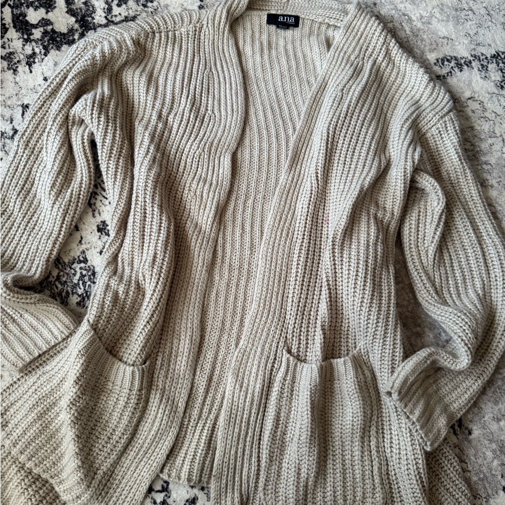 a.n.a Women's Beige Knit Cardigan